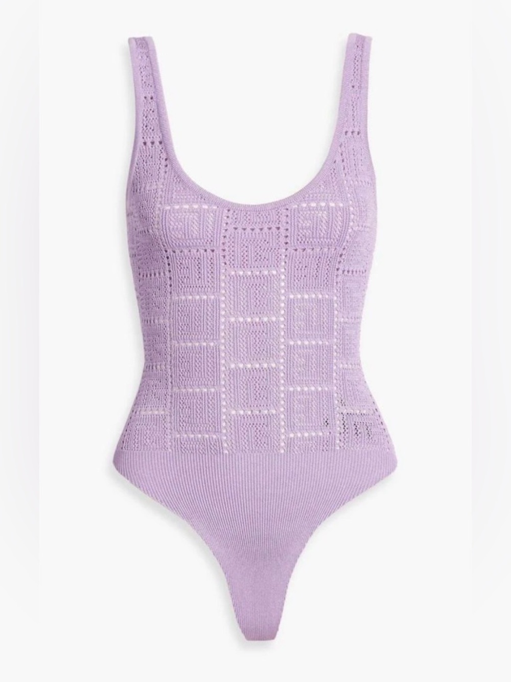 Balmain - Lila Logo Motif Bodysuit